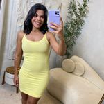Vestido alça curto amarelo