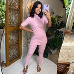 Conjunto alongado rosa