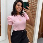 Blusa manga princesa rosé