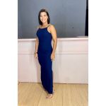 vestido longo costa nua marinho