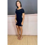 Vestido curto de manga preto