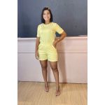 conjunto de short amarelo