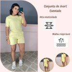 conjunto de short amarelo