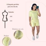conjunto de short amarelo