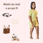 conjunto de short amarelo