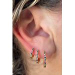 Trio Brincos argolas folheada ouro