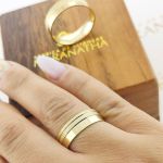 Alianças Em Ouro 18k Índia 6mm Reta Fosco Diamantado