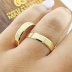 Alianças Em Ouro 18k Argentina 4mm Polida Reta Chanfrada