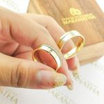 Alianças Em Ouro 18k Assunção 7mm Polida Reta