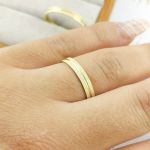 Alianças Em Ouro 18k Atenas 3mm Fosco Diamantado Reta