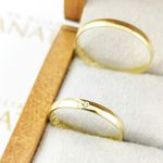 Par de Alianças Em Ouro Modelo Bélgica 2mm Polida Meia Cana