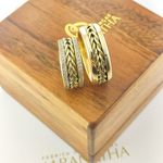 Par de Alianças Em Ouro Modelo Belmopan 8mm Polida Meia Cana