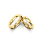 Alianças Em Ouro 18k Brasília 4mm Polida e Fosco Lixado Meia Cana