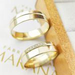 Alianças Em Ouro 18k China 6mm Polida Reta