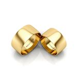 Alianças Em Ouro 18k Chipre 10mm Polida Meia Cana