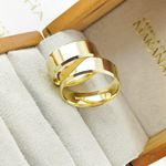 Alianças Em Ouro 18k Colômbia 7mm Polida Reta Chanfrada