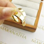 Alianças Em Ouro 18k Colômbia 7mm Polida Reta Chanfrada