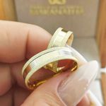 Alianças Em Ouro 18k Copenhagen 6mm Polida e Fosco Diamantado Reta