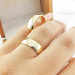 Alianças Em Ouro Modelo Croácia 6mm Polida Meia Cana