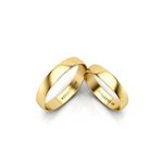 Alianças Em Ouro 18k Dinamarca 4mm Polida Meia Cana