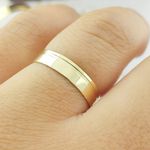 Alianças Em Ouro 18k Djibouti 4mm Polida Reta