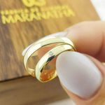 Par de Alianças Em Ouro Modelo Espanha 3mm Polida Meia Cana