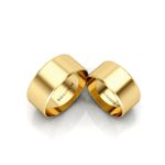Alianças Em Ouro 18k França 9mm Polida Reta Chanfrada