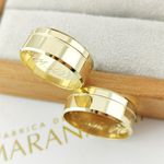 Alianças Em Ouro 18k Grécia 8mm Polida Reta Chanfrada