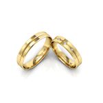 Alianças Em Ouro Modelo Inglaterra 4mm Polida Reta Chanfrada