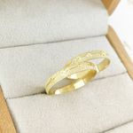 Alianças Em Ouro Iraque 3mm Fosco Diamantado Meia Cana