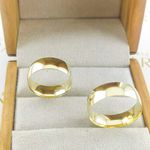 Alianças Em Ouro 18k Kingston 7mm Polida Meia Cana