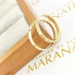 Par de Alianças Em Ouro Modelo Mauritânia 2mm Diamantadeira Reta