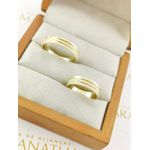 Alianças Em Ouro Modelo Montenegro 5mm Polida e Fosco Diamantado Reta