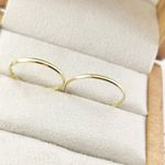 Par de Alianças Em Ouro Moroni 1.2mm Polida Reta Chanfrada