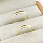 Par de Alianças Em Ouro Modelo Noruega 3mm Polida Meia Cana