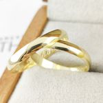 Par de Alianças Em Ouro Modelo Noruega 3mm Polida Meia Cana