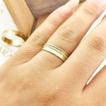 Alianças Em Ouro Modelo Phnom Penh 5mm Polida Fosco Diamantado Reta