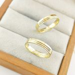 Par de Alianças Em Ouro Modelo República Tcheca 3mm Polida Reta