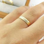 Par de Alianças Em Ouro Modelo República Tcheca 3mm Polida Reta