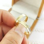 Par de Alianças Em Ouro Modelo República Tcheca 3mm Polida Reta