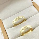 Alianças Em Ouro Modelo Washington 5mm Diamantadeira e Fosco Acetinado Reta