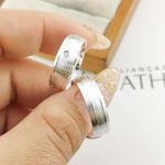 Alianças Em Prata 950 Barra Grande 6mm Fosco Lixado Meia Cana