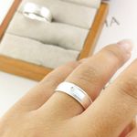 Alianças Em Prata 950 Barra Grande 6mm Fosco Lixado Meia Cana