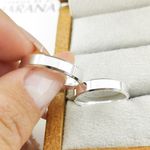 Alianças Em Prata 950 Boa Viagem 4mm Polida Reta Chanfrada