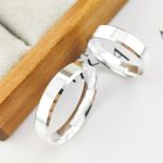 Alianças Em Prata 950 Boa Viagem 4mm Polida Reta Chanfrada