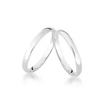 Par de Alianças Em Prata 950 Modelo Canasvieiras 2mm Polida Meia Cana