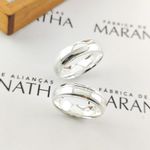 Alianças Em Prata 950 Gunga 6mm Polida Meia Cana