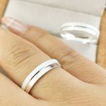 Alianças Em Prata 950 Itaoca 4mm Polida e Fosco Diamantado Reta