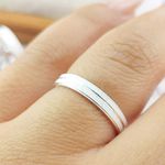 Alianças Em Prata 950 Maragogi 3mm Fosco Diamantado Reta