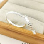 Alianças Em Prata 950 Perequê 2mm Fosco Diamantado Reta